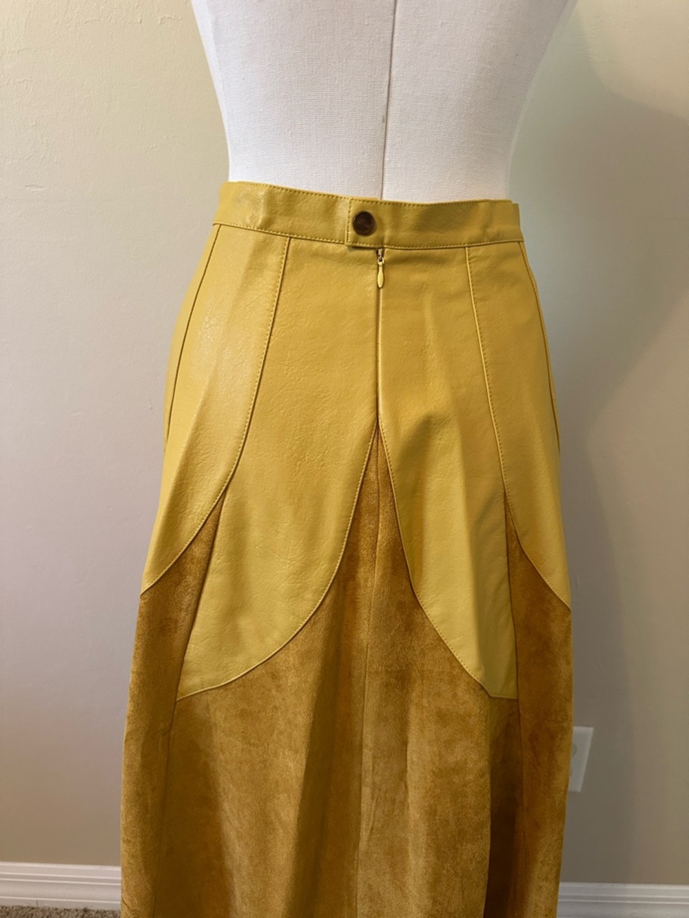 Nasty Gal Mustard Yellow Two-Tone Midi Skirt - Picture 3 of 5